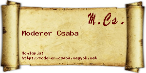 Moderer Csaba névjegykártya