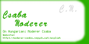 csaba moderer business card